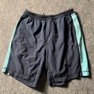 lululemon athletica Black Shorts with Mint Side Panels